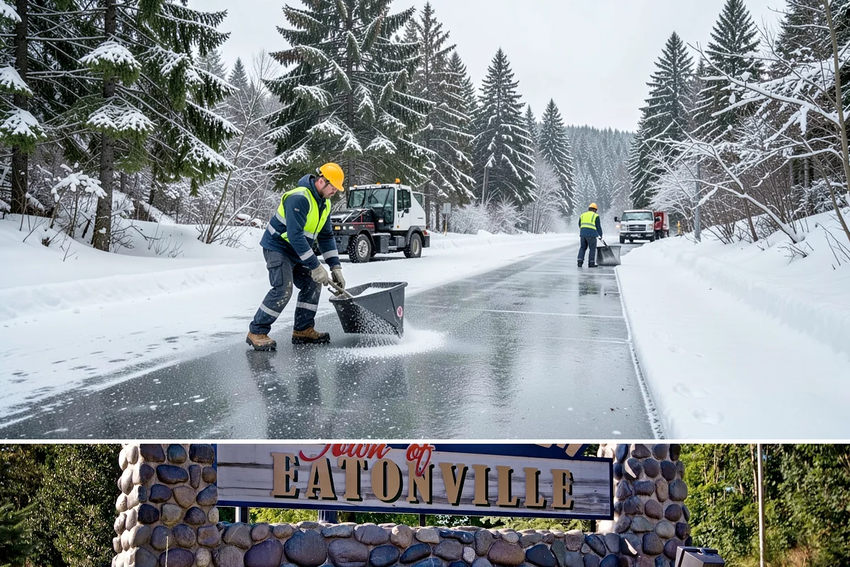 Snow Hauling in Eatonville, Pierce County, WA - Snow hauling becomes necessary mid-winter after several storms have filled a property's storage areas beyond capacity.