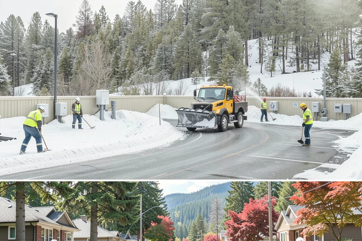 Snow Hauling in Hunts Point, King County, WA - Snow hauling becomes necessary mid-winter after several storms have filled a property's storage areas beyond capacity.
