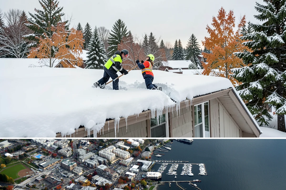 Snow Hauling in Kirkland, King County, WA - Snow hauling becomes necessary mid-winter after several storms have filled a property's storage areas beyond capacity.