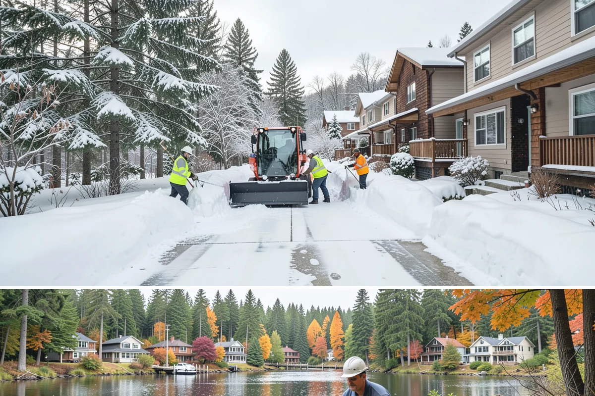 Snow Hauling in La Conner, Skagit County, WA - Snow hauling becomes necessary mid-winter after several storms have filled a property's storage areas beyond capacity.