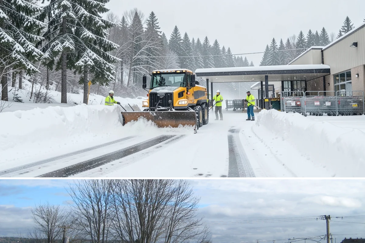 Snow Hauling in Langley, Island County, WA - Snow hauling becomes necessary mid-winter after several storms have filled a property's storage areas beyond capacity.