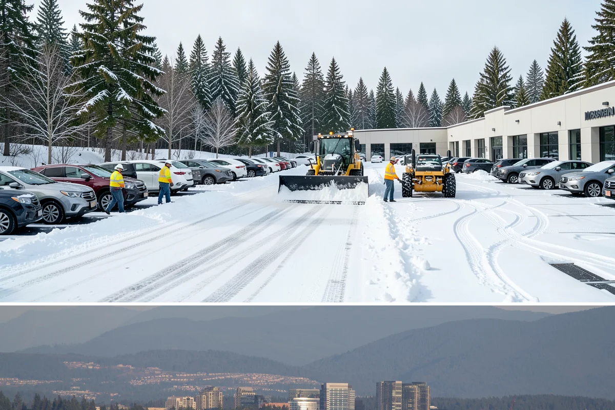 Snow Hauling in Medina, King County, WA - Snow hauling becomes necessary mid-winter after several storms have filled a property's storage areas beyond capacity.