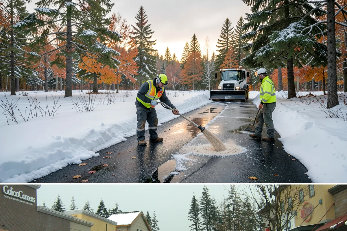 Snow Hauling in Mill Creek, Snohomish County, WA - Snow hauling becomes necessary mid-winter after several storms have filled a property's storage areas beyond capacity.