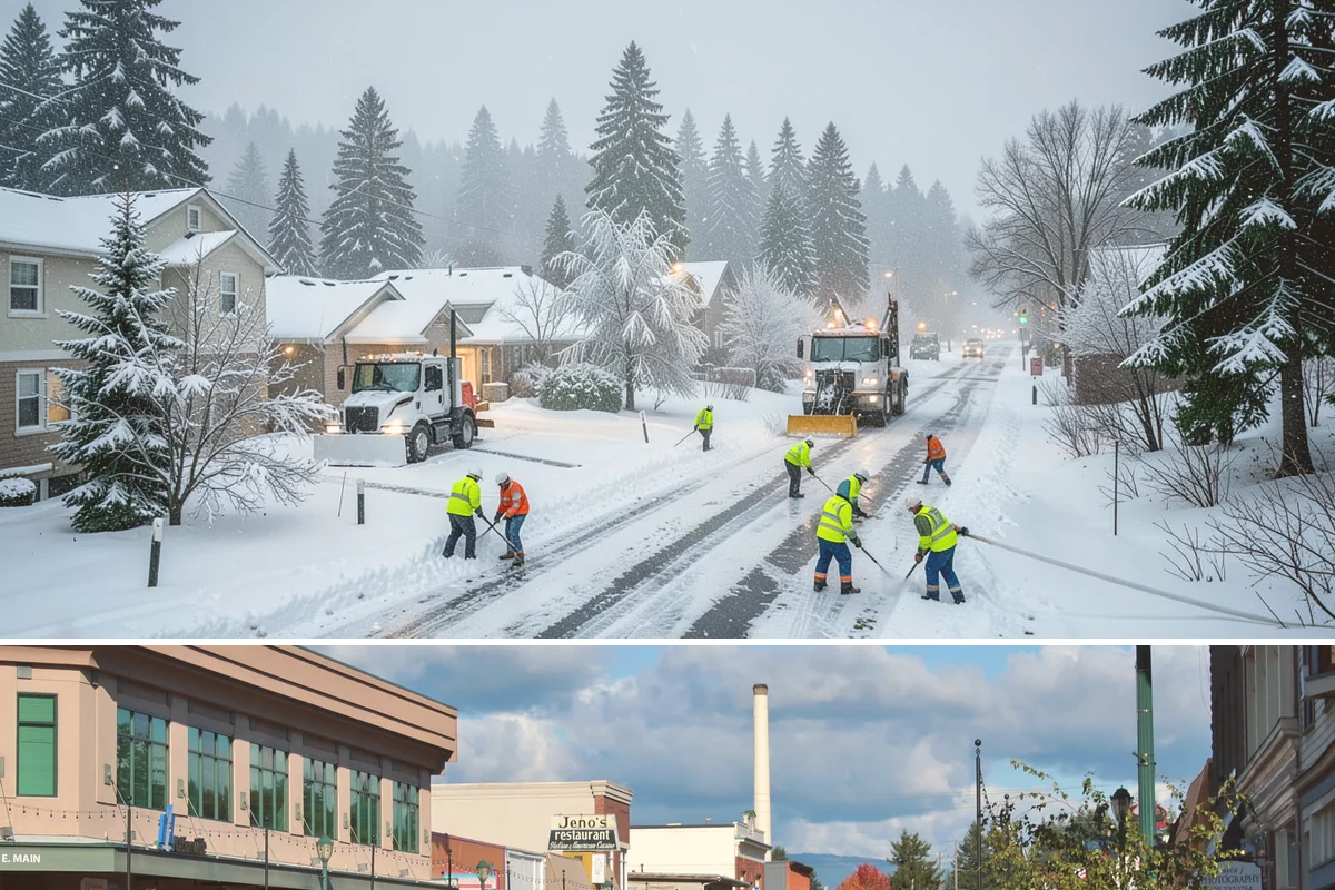 Snow Hauling in Monroe, Snohomish County, WA - Snow hauling becomes necessary mid-winter after several storms have filled a property's storage areas beyond capacity.