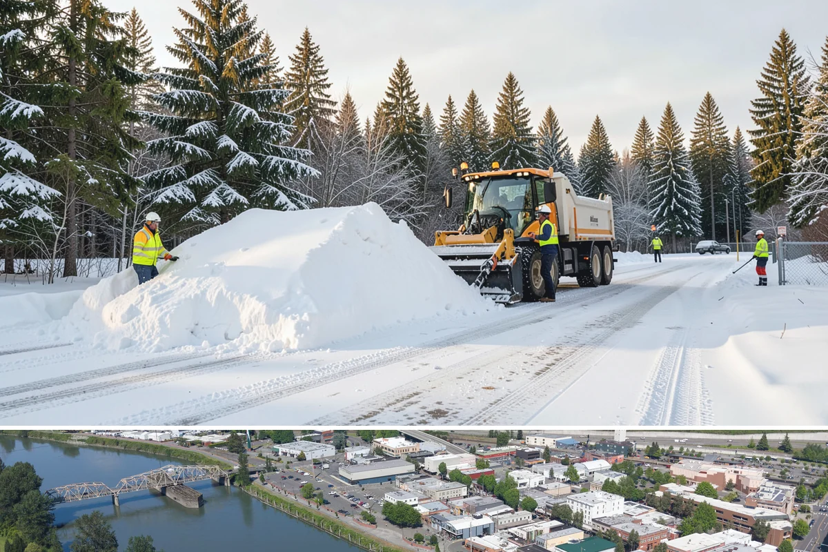 Snow Hauling in Mount Vernon, Skagit County, WA - Snow hauling becomes necessary mid-winter after several storms have filled a property's storage areas beyond capacity.