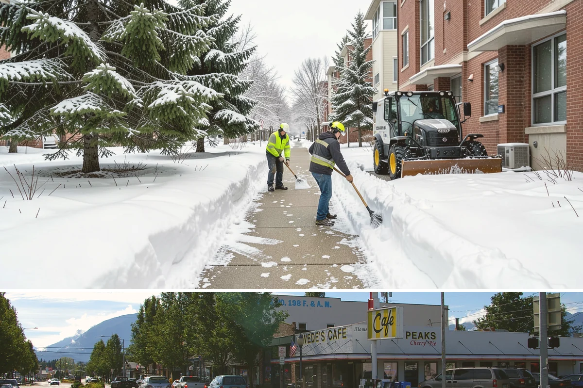 Snow Hauling in North Bend, King County, WA - Snow hauling becomes necessary mid-winter after several storms have filled a property's storage areas beyond capacity.