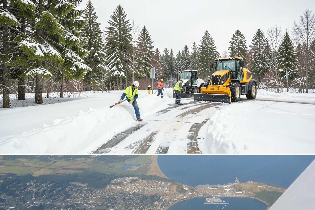 Snow Hauling in Oak Harbor, Island County, WA - Snow hauling becomes necessary mid-winter after several storms have filled a property's storage areas beyond capacity.