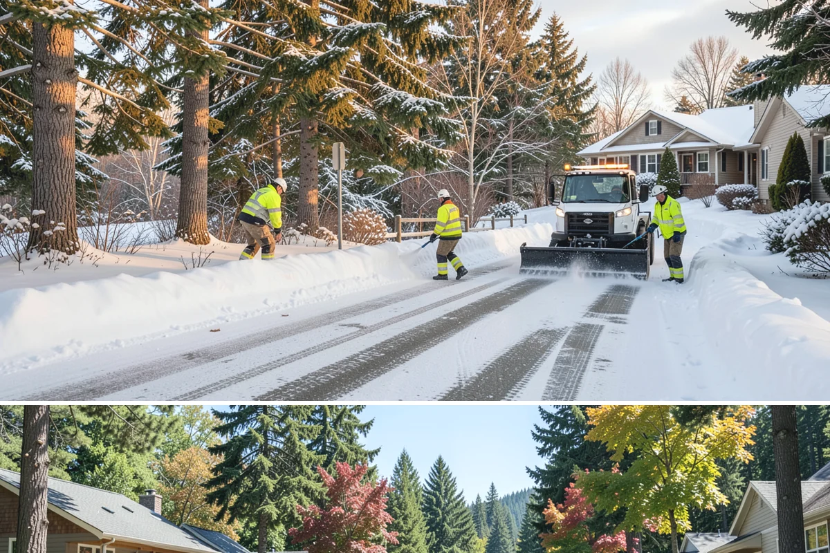 Snow Hauling in Orting, Pierce County, WA - Snow hauling becomes necessary mid-winter after several storms have filled a property's storage areas beyond capacity.
