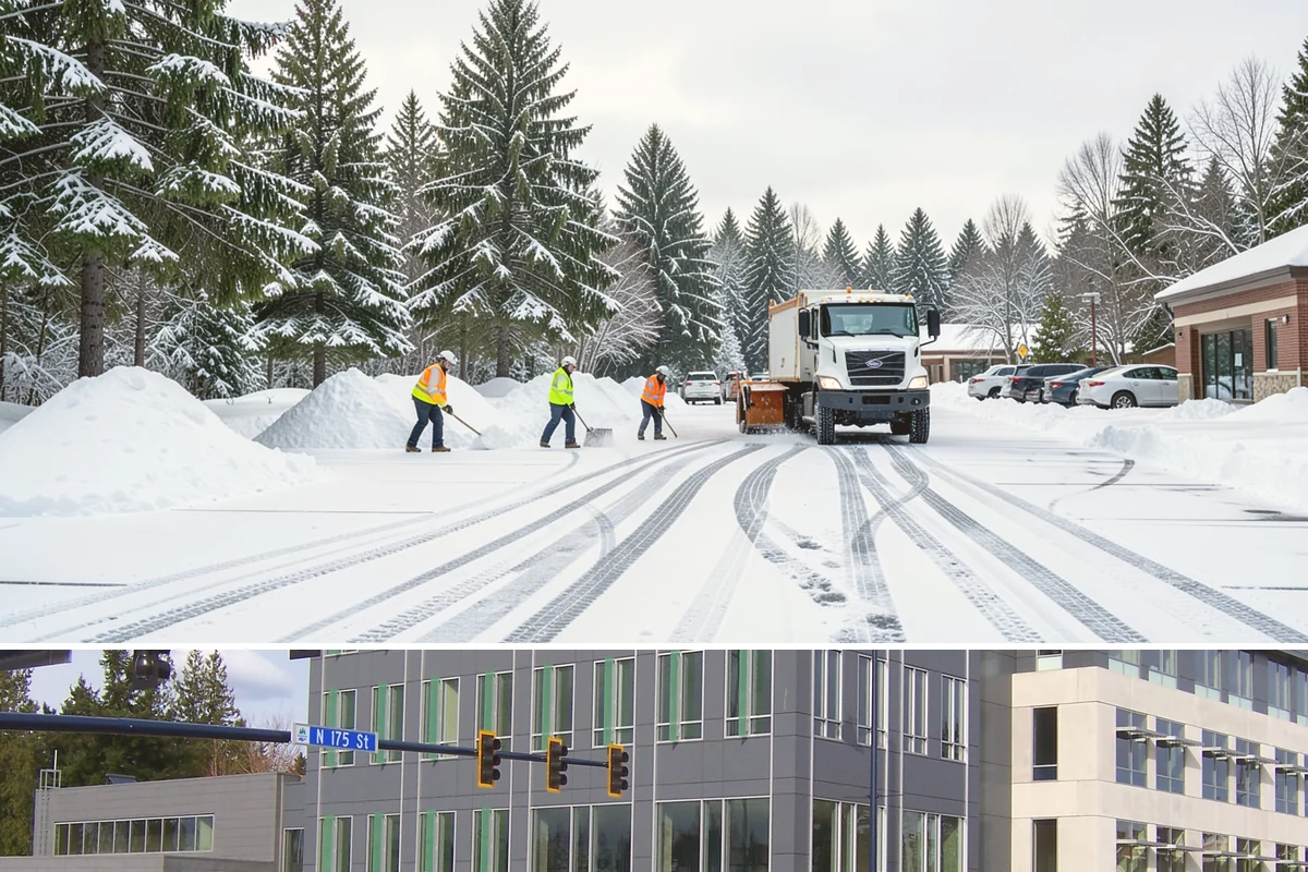 Snow Hauling in Shoreline, King County, WA - Snow hauling becomes necessary mid-winter after several storms have filled a property's storage areas beyond capacity.