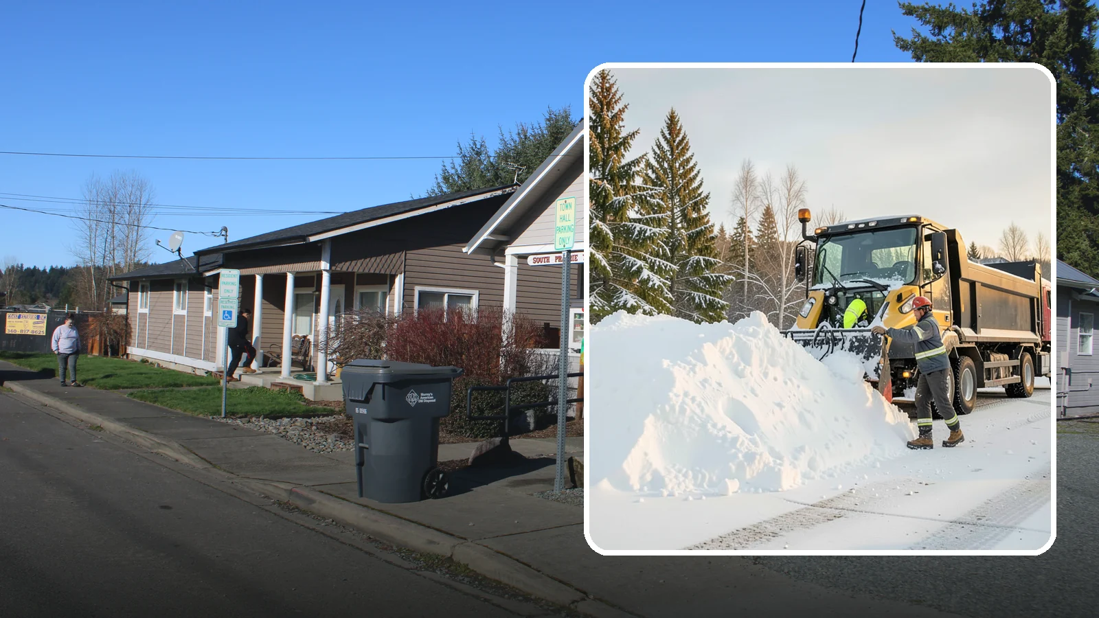 Snow Hauling in South Prairie, Pierce County, WA - We load and haul accumulated snow off your property when there is no room left to store it on site.