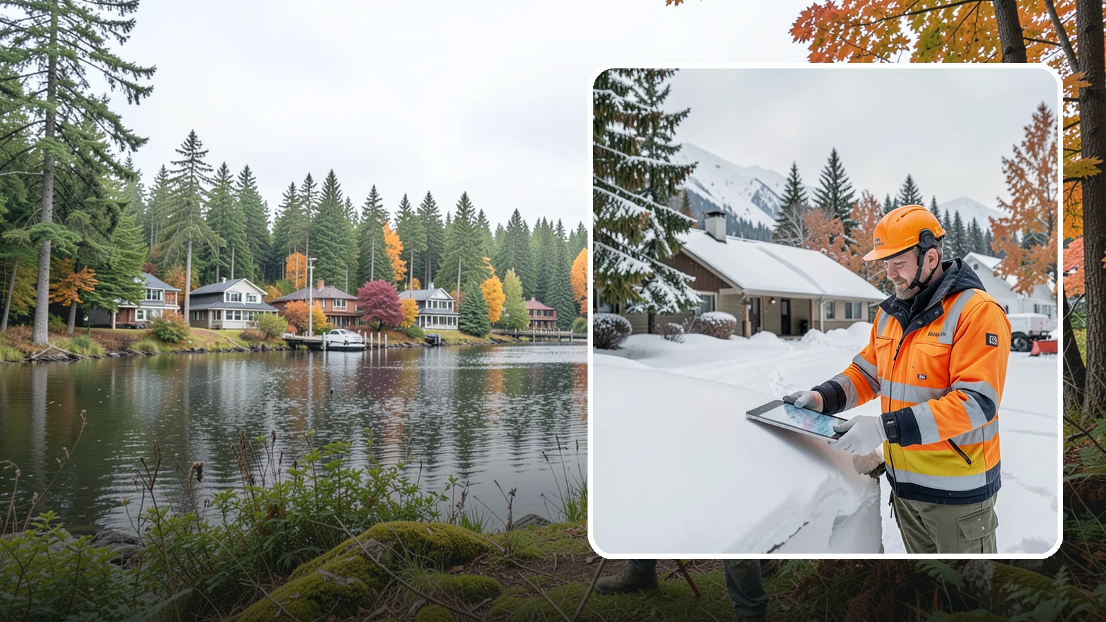 Snow Load Assessment in La Conner, Skagit County, WA - We evaluate roof snow loads so you know whether accumulation has reached a dangerous weight.