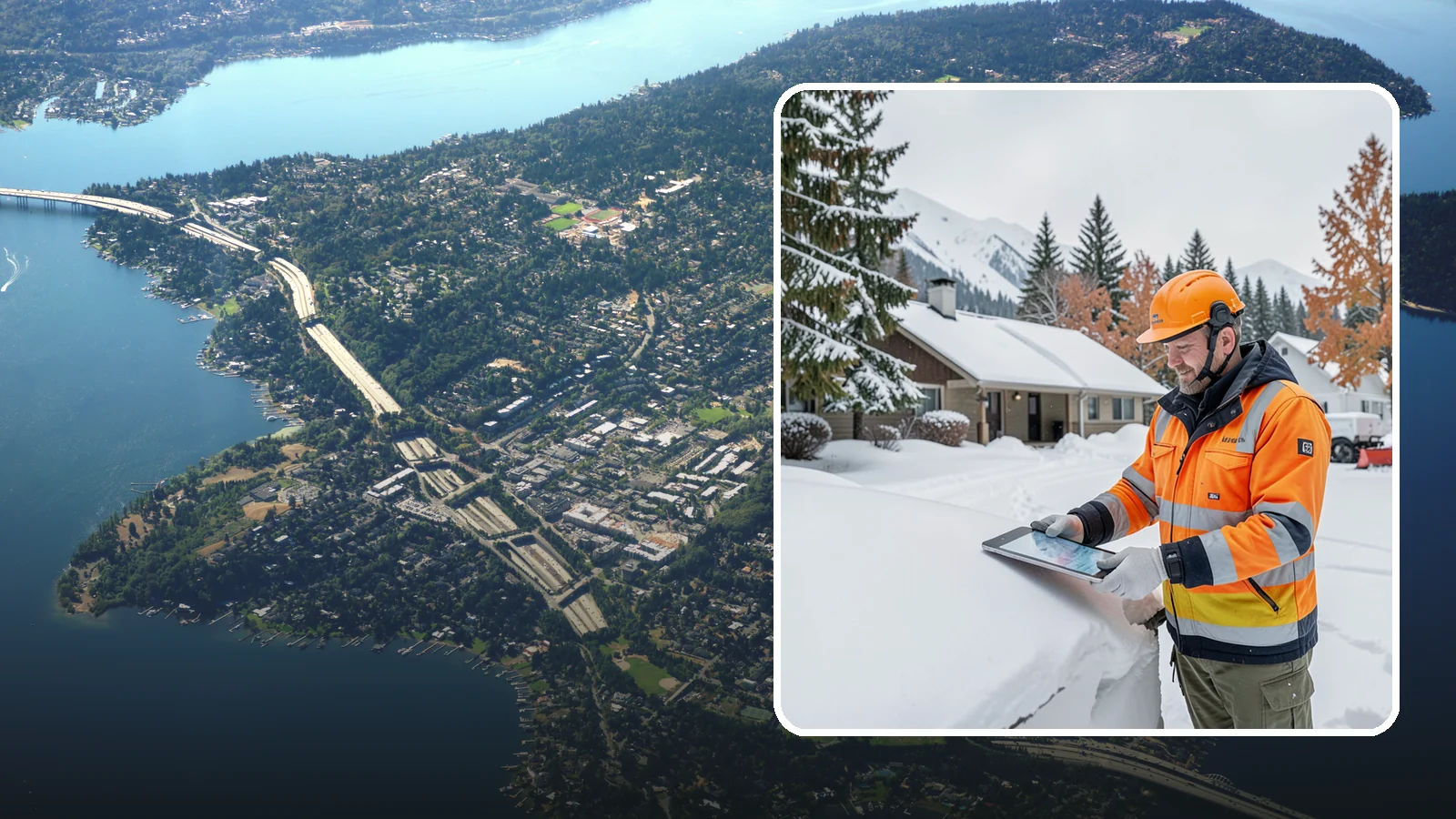 Snow Load Assessment in Mercer Island, King County, WA - We evaluate roof snow loads so you know whether accumulation has reached a dangerous weight.