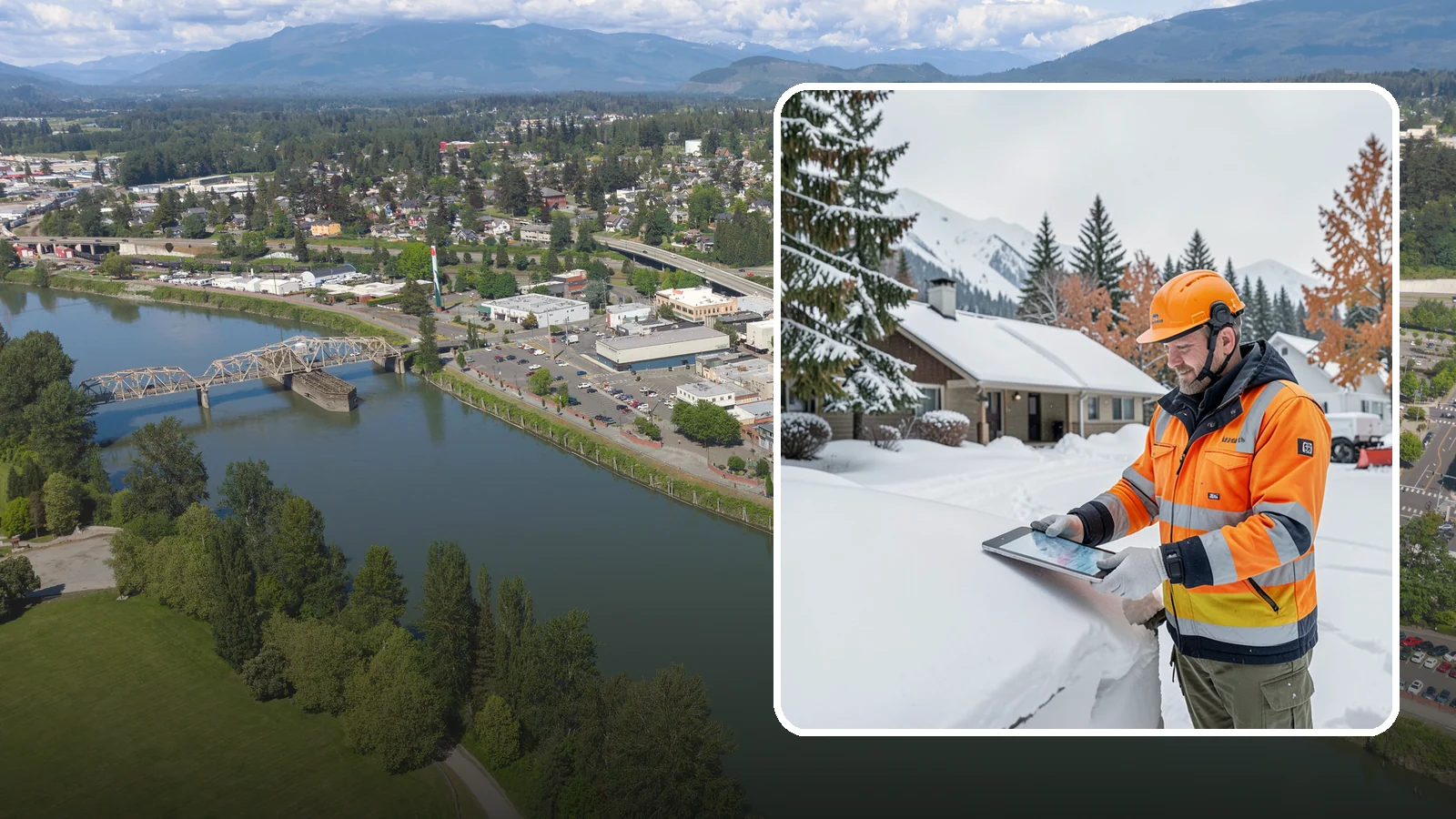 Snow Load Assessment in Mount Vernon, Skagit County, WA - We evaluate roof snow loads so you know whether accumulation has reached a dangerous weight.
