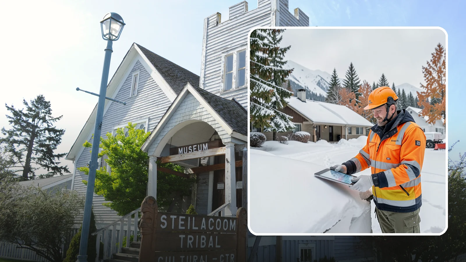 Snow Load Assessment in Steilacoom, Pierce County, WA - We evaluate roof snow loads so you know whether accumulation has reached a dangerous weight.