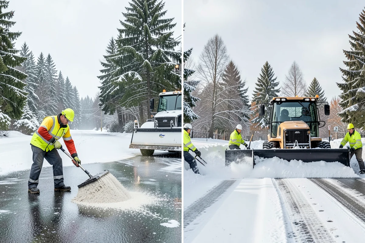 Snow Marker Installation in Arlington, Snohomish County, WA - We identify pavement edges and vulnerable features with you on-site