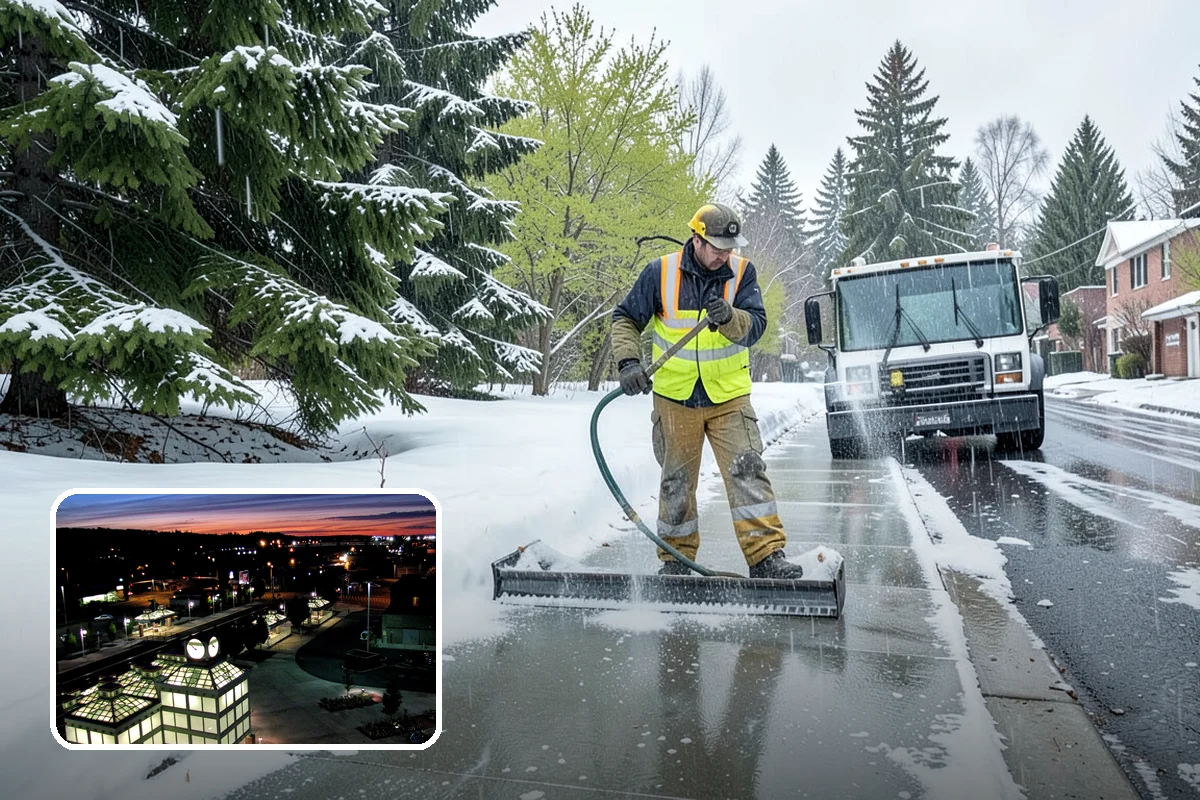Snow Marker Installation in Auburn, King County, WA - Prevents blade damage to curbs, sprinkler heads, and landscaping