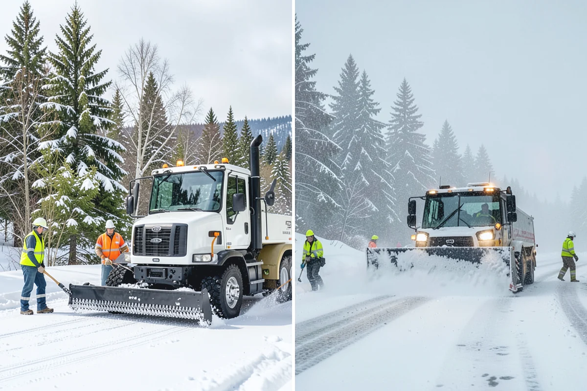 Snow Marker Installation in Auburn, King County, WA - We identify pavement edges and vulnerable features with you on-site