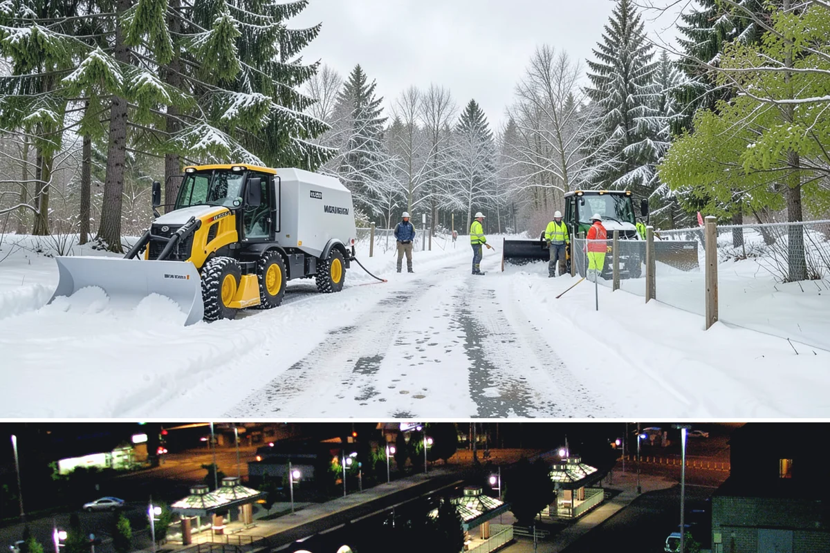Snow Marker Installation in Auburn, King County, WA - Markers go in during the dry weeks of autumn and come out in March once lowland freeze risk has clearly ended.