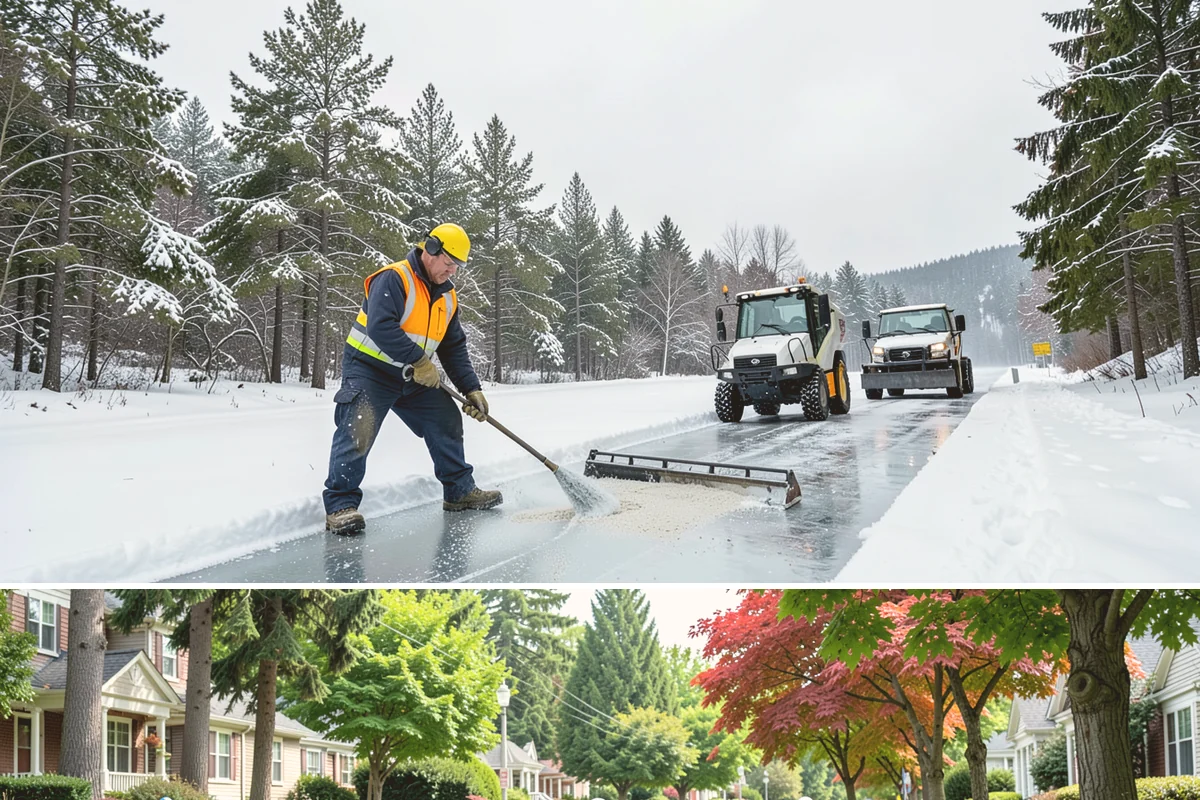 Snow Marker Installation in Beaux Arts Village, King County, WA - Markers go in during the dry weeks of autumn and come out in March once lowland freeze risk has clearly ended.