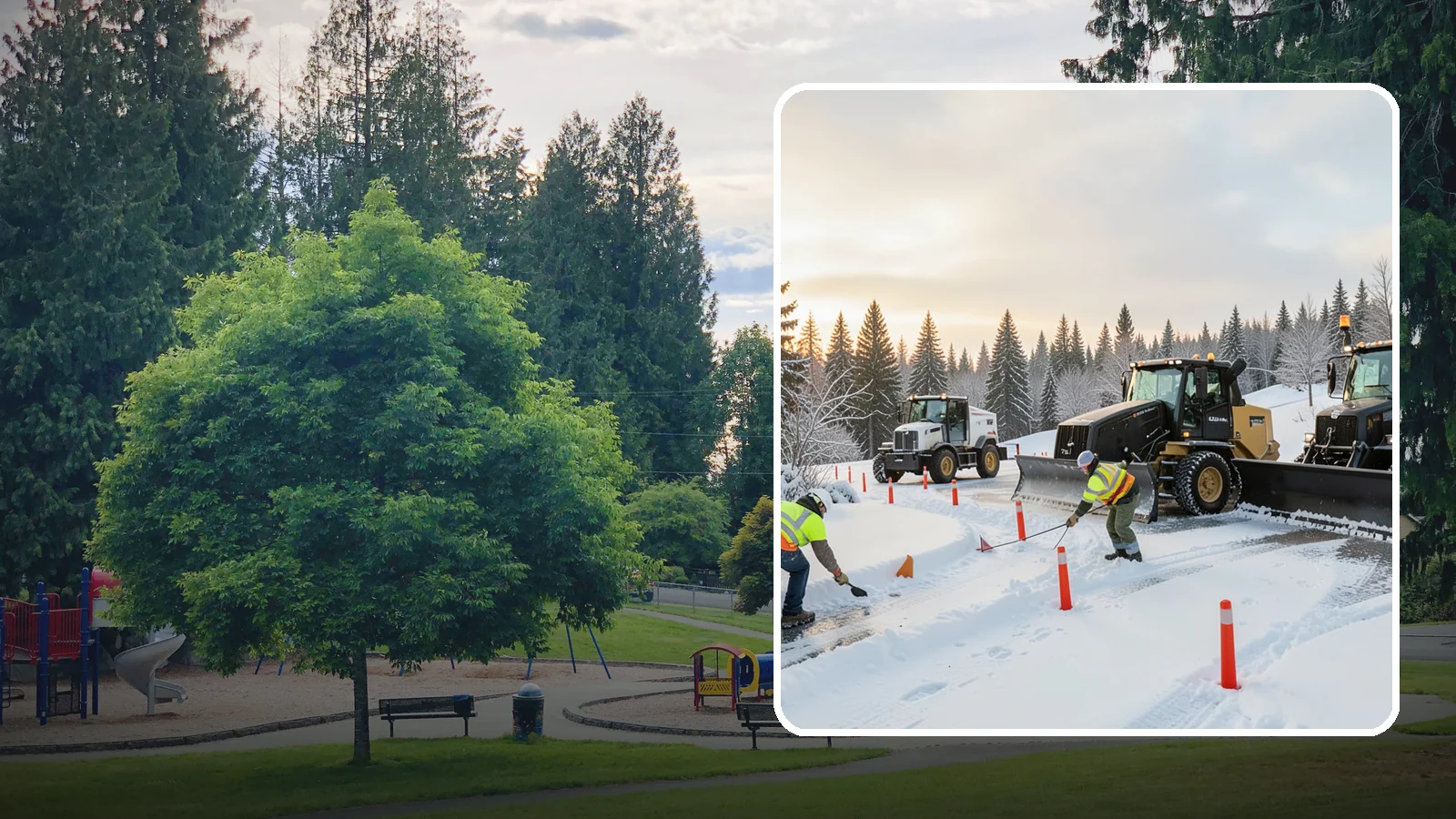 Snow Marker Installation in Bonney Lake, Pierce County, WA - We plant snow markers along your driveway edges, islands, and hidden features so plows work fast and damage nothing when snow...