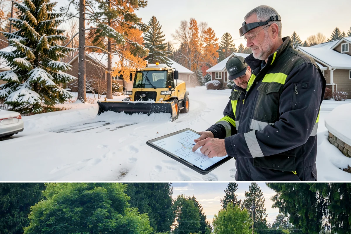 Snow Marker Installation in Bonney Lake, Pierce County, WA - Markers go in during the dry weeks of autumn and come out in March once lowland freeze risk has clearly ended.