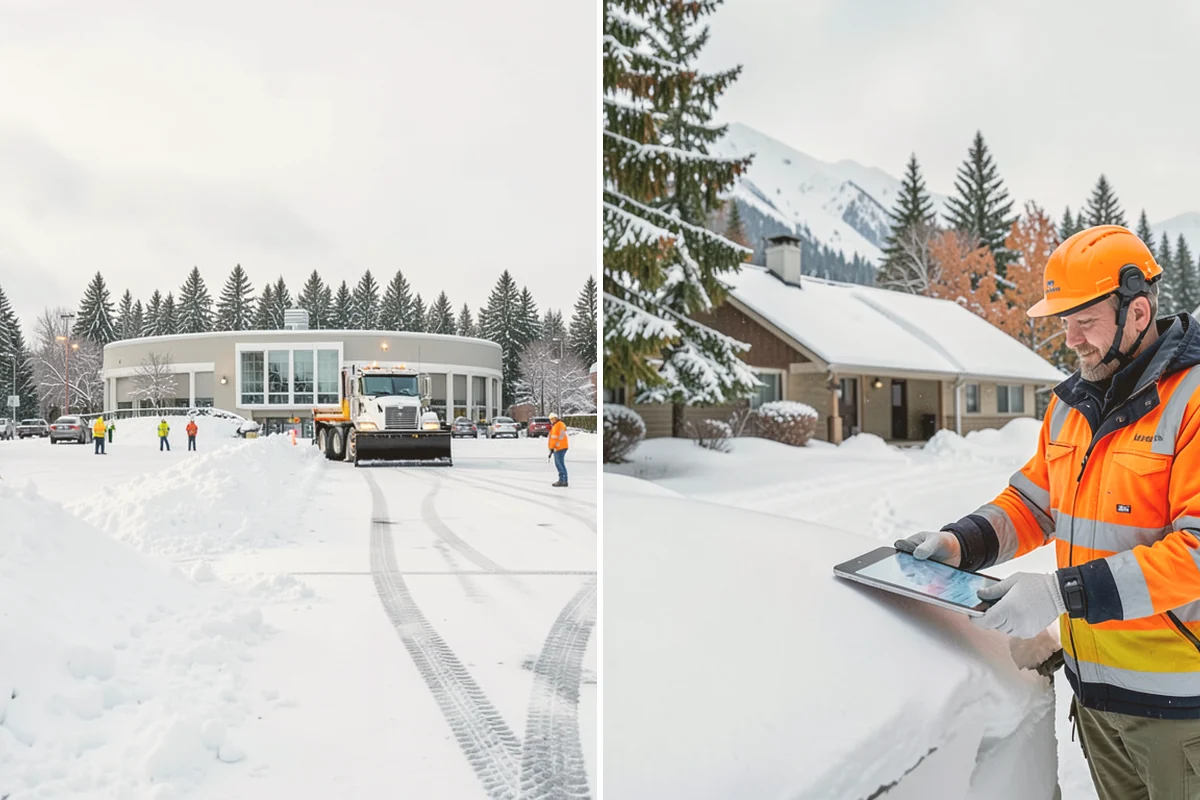 Snow Marker Installation in Bothell, King County, WA - We identify pavement edges and vulnerable features with you on-site
