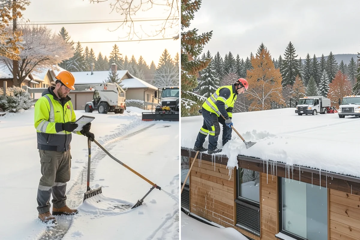 Snow Marker Installation in Burien, King County, WA - We identify pavement edges and vulnerable features with you on-site