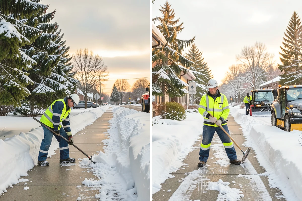 Snow Marker Installation in Covington, King County, WA - We identify pavement edges and vulnerable features with you on-site