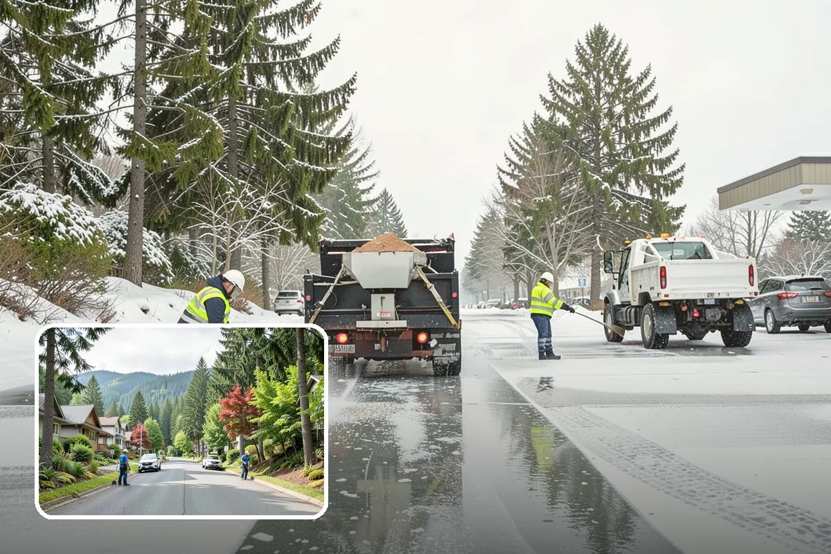 Snow Marker Installation in Darrington, Snohomish County, WA - Prevents blade damage to curbs, sprinkler heads, and landscaping
