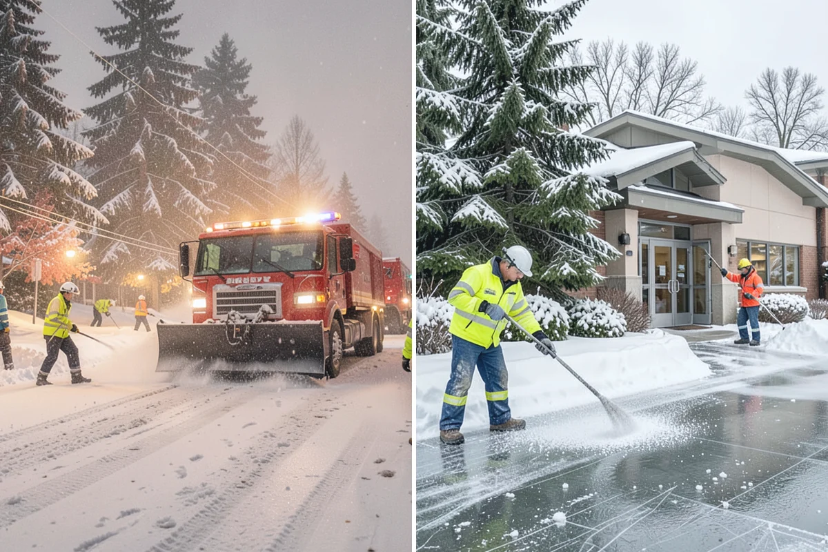 Snow Marker Installation in Des Moines, King County, WA - We identify pavement edges and vulnerable features with you on-site