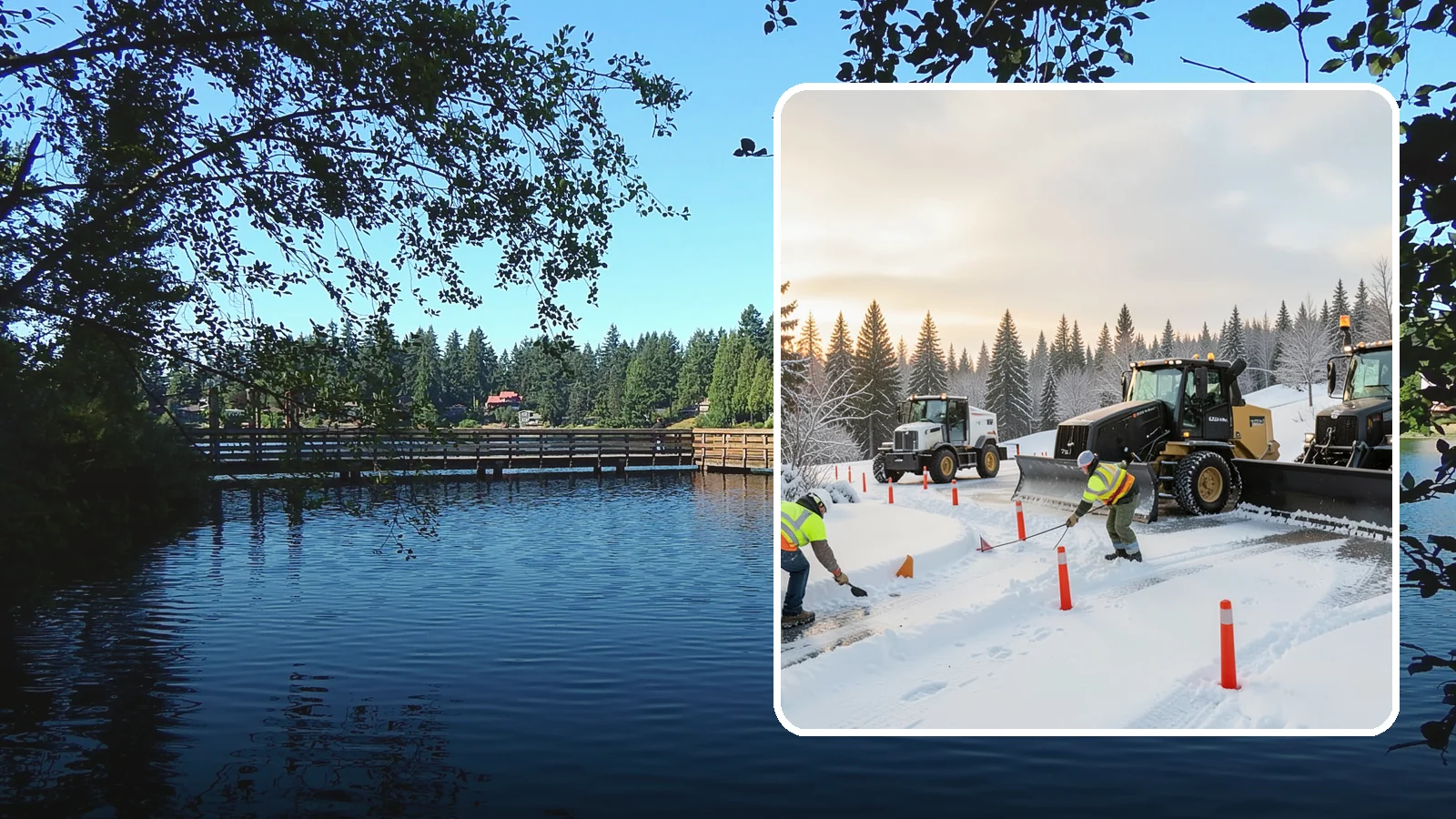 Snow Marker Installation in Federal Way, King County, WA - We plant snow markers along your driveway edges, islands, and hidden features so plows work fast and damage nothing when snow...