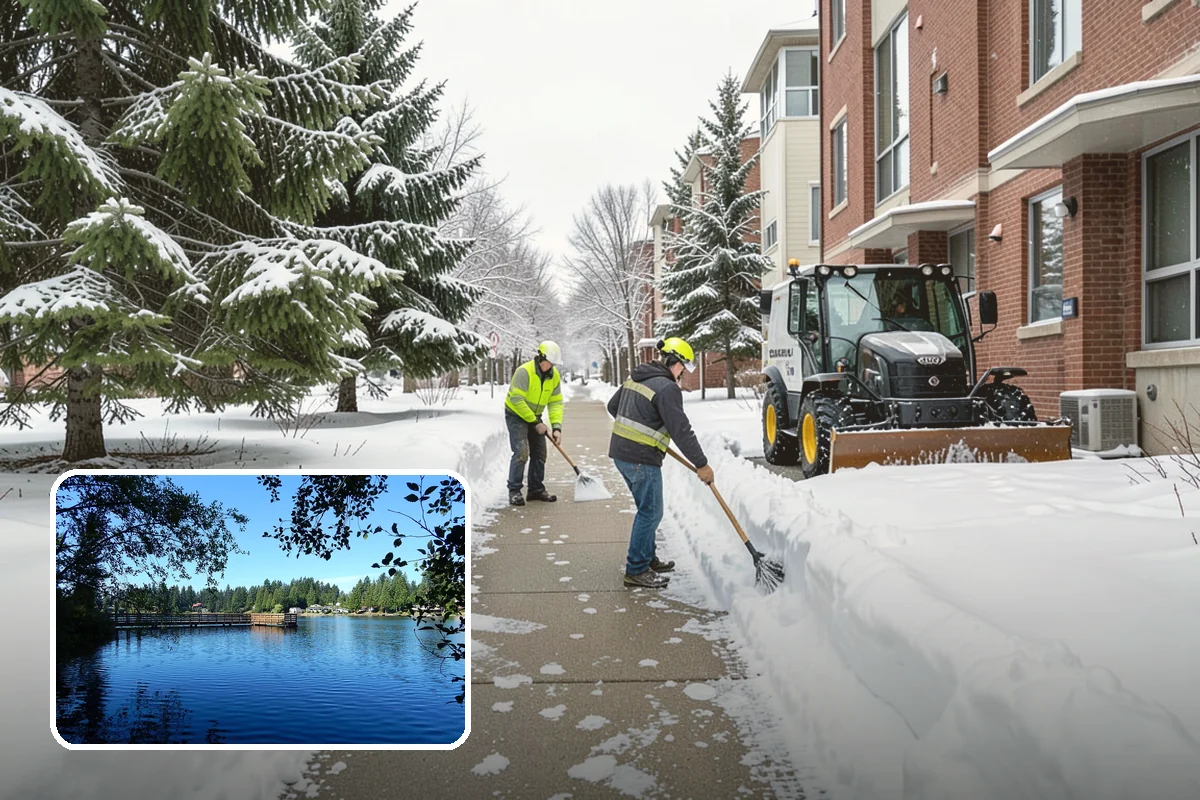 Snow Marker Installation in Federal Way, King County, WA - Prevents blade damage to curbs, sprinkler heads, and landscaping