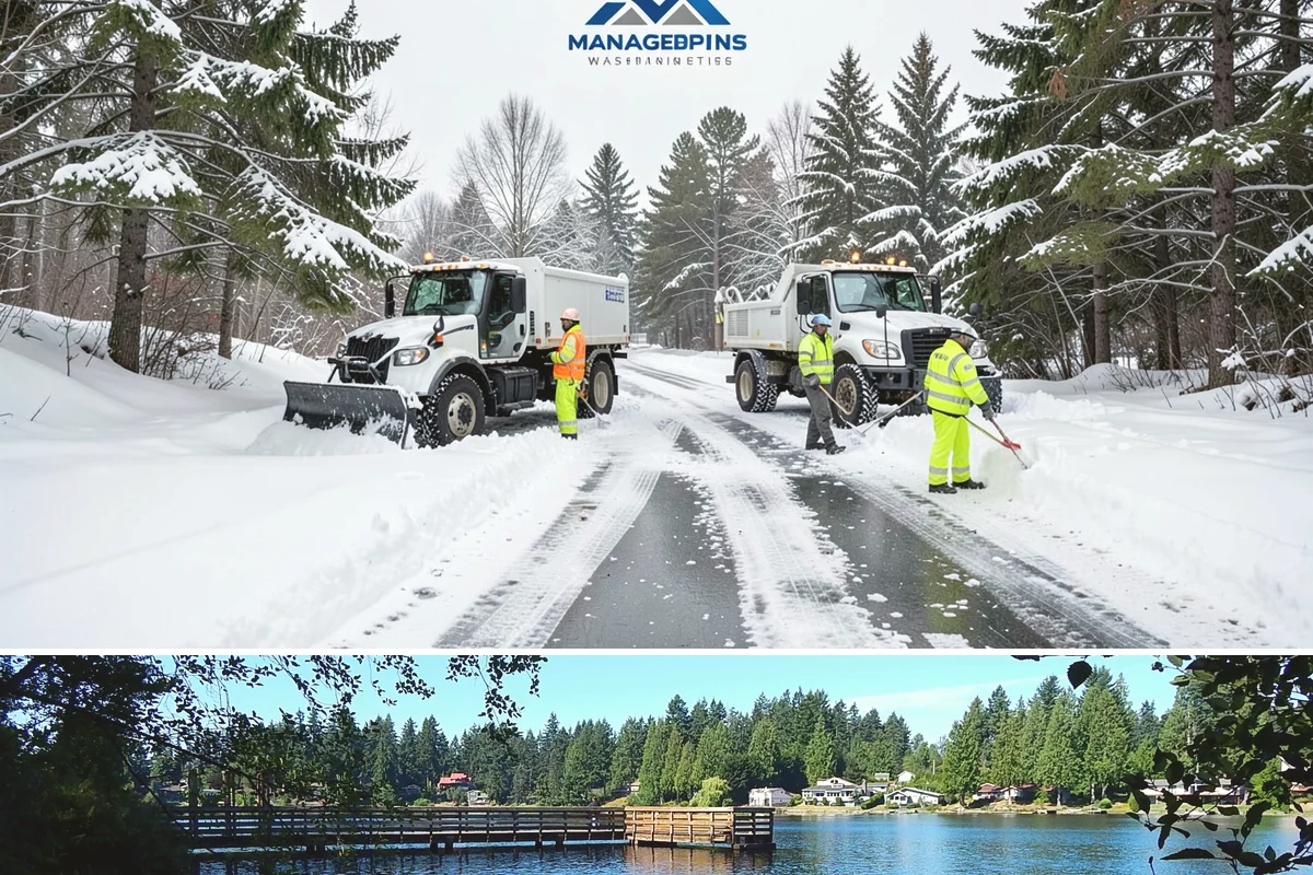 Snow Marker Installation in Federal Way, King County, WA - Markers go in during the dry weeks of autumn and come out in March once lowland freeze risk has clearly ended.