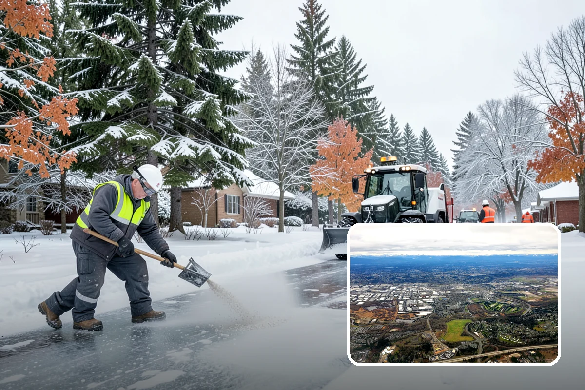 Snow Marker Installation in Kent, King County, WA - Prevents blade damage to curbs, sprinkler heads, and landscaping