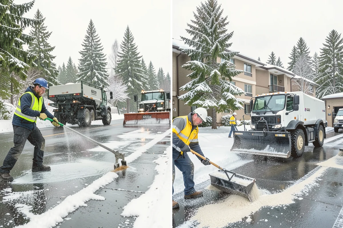 Snow Marker Installation in Kent, King County, WA - We identify pavement edges and vulnerable features with you on-site