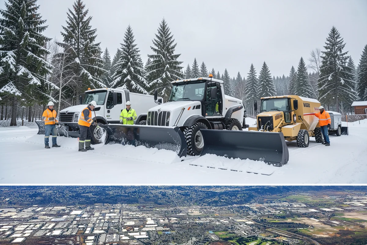 Snow Marker Installation in Kent, King County, WA - Markers go in during the dry weeks of autumn and come out in March once lowland freeze risk has clearly ended.