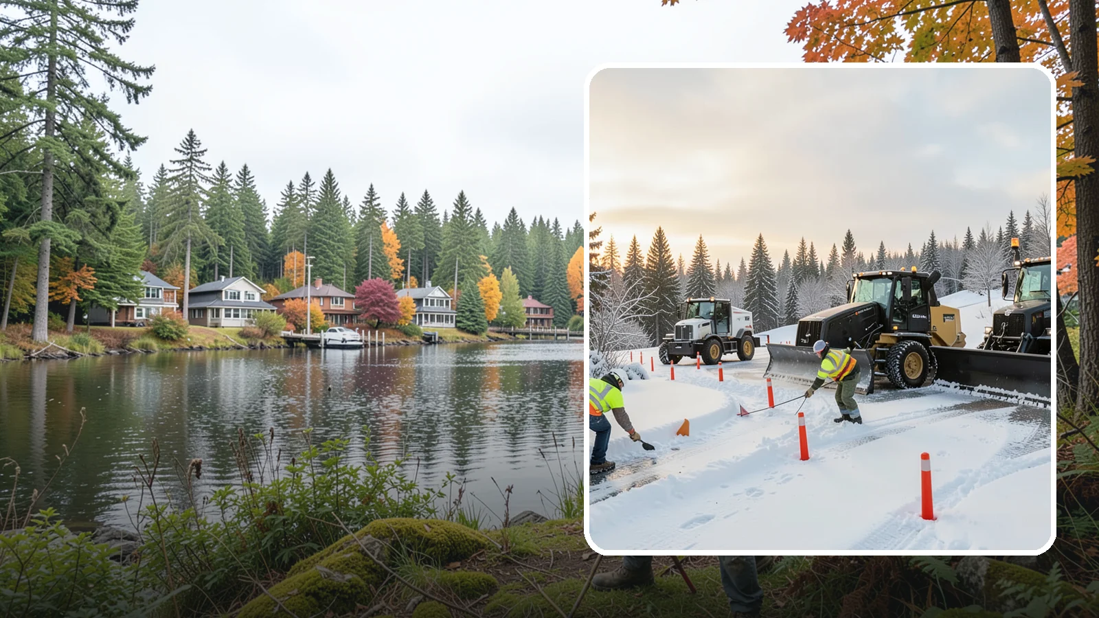 Snow Marker Installation in La Conner, Skagit County, WA - We plant snow markers along your driveway edges, islands, and hidden features so plows work fast and damage nothing when snow...