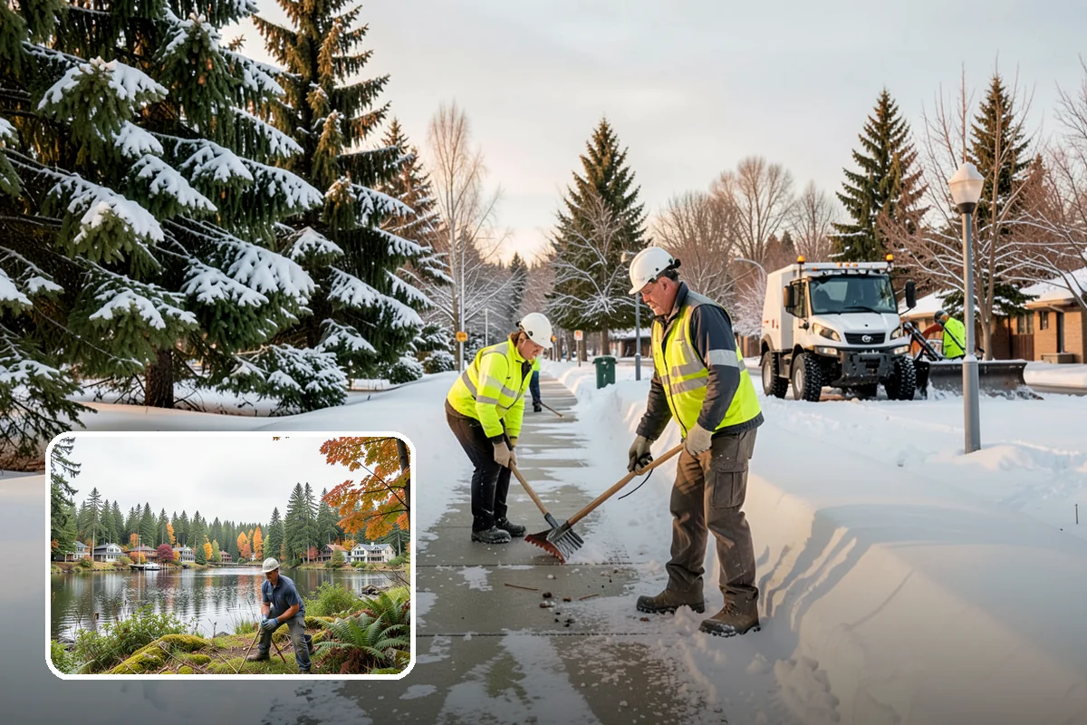 Snow Marker Installation in La Conner, Skagit County, WA - Prevents blade damage to curbs, sprinkler heads, and landscaping