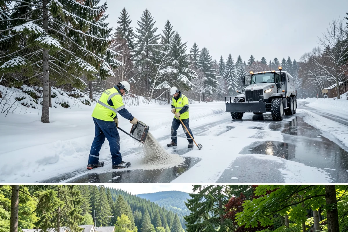 Snow Marker Installation in Lake Forest Park, King County, WA - Markers go in during the dry weeks of autumn and come out in March once lowland freeze risk has clearly ended.