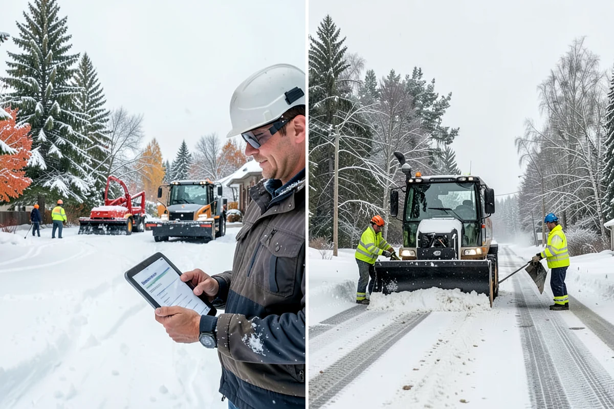 Snow Marker Installation in Maple Valley, King County, WA - We identify pavement edges and vulnerable features with you on-site