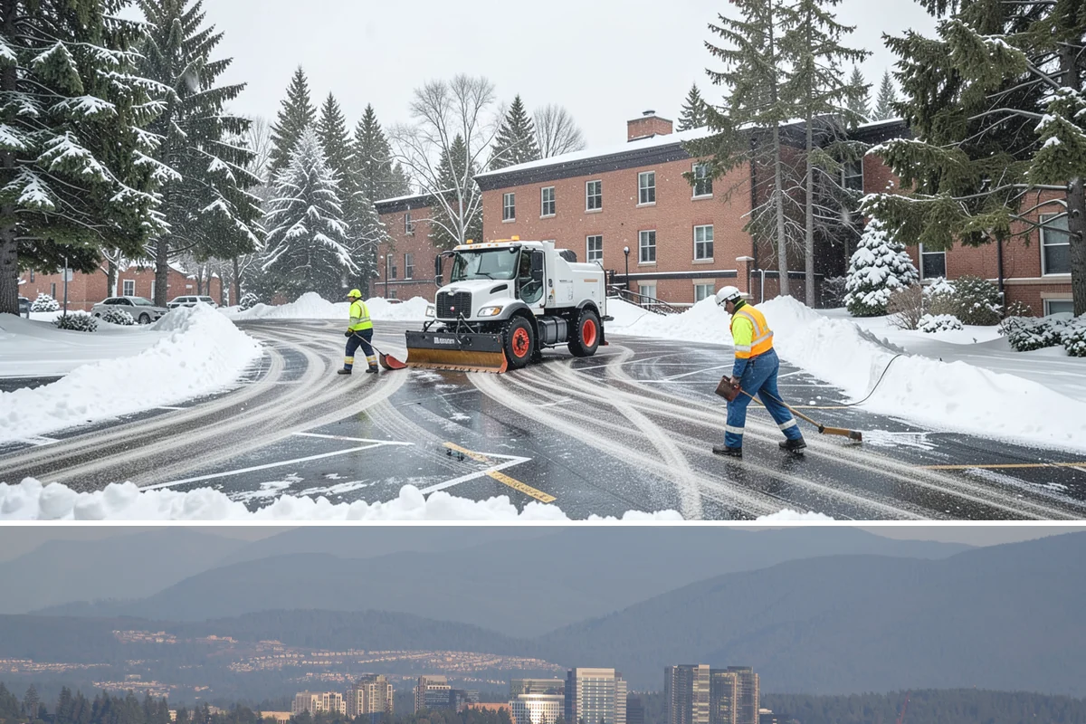 Snow Marker Installation in Medina, King County, WA - Markers go in during the dry weeks of autumn and come out in March once lowland freeze risk has clearly ended.