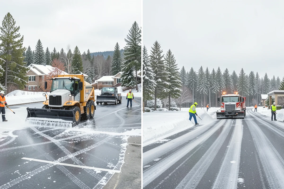 Snow Marker Installation in Mill Creek, Snohomish County, WA - We identify pavement edges and vulnerable features with you on-site