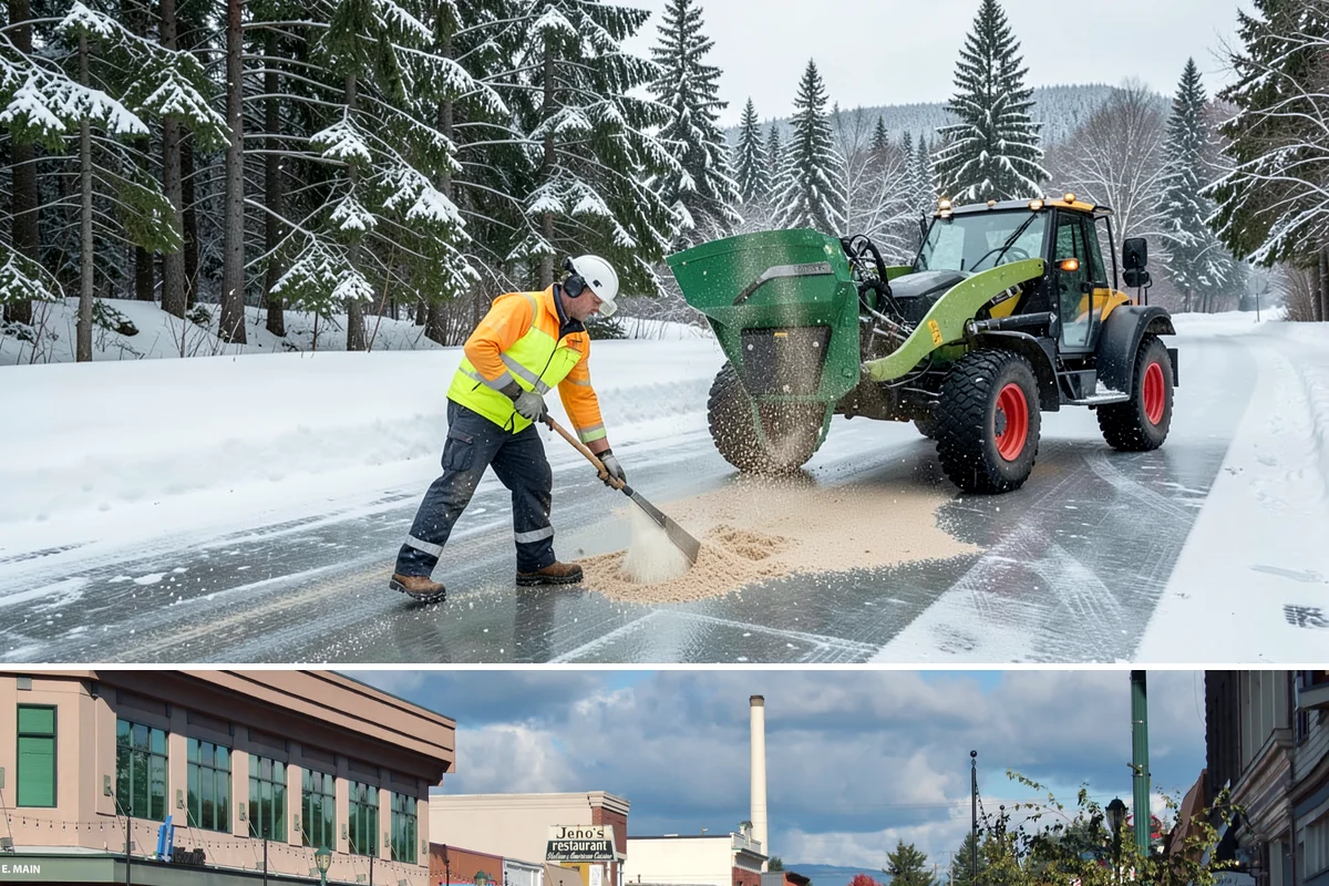 Snow Marker Installation in Monroe, Snohomish County, WA - Markers go in during the dry weeks of autumn and come out in March once lowland freeze risk has clearly ended.