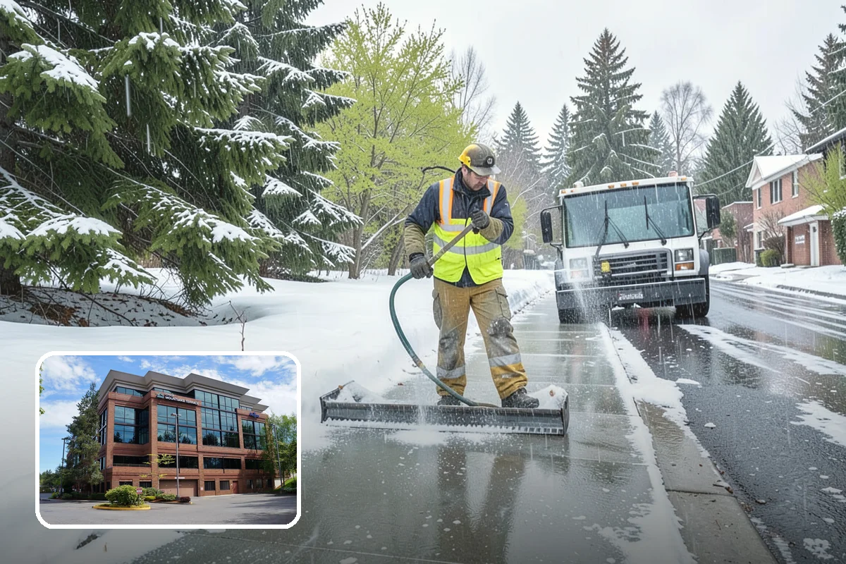 Snow Marker Installation in Mountlake Terrace, Snohomish County, WA - Prevents blade damage to curbs, sprinkler heads, and landscaping
