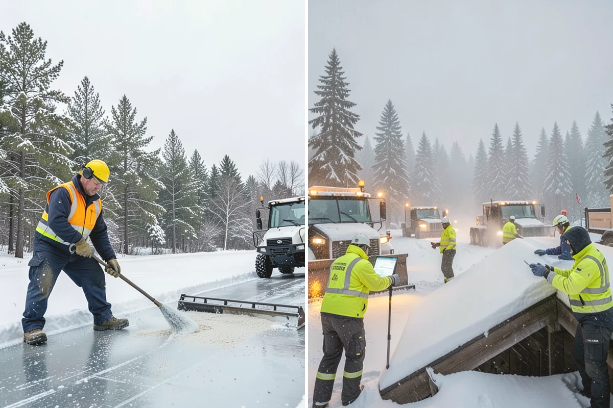 Snow Marker Installation in Mountlake Terrace, Snohomish County, WA - We identify pavement edges and vulnerable features with you on-site