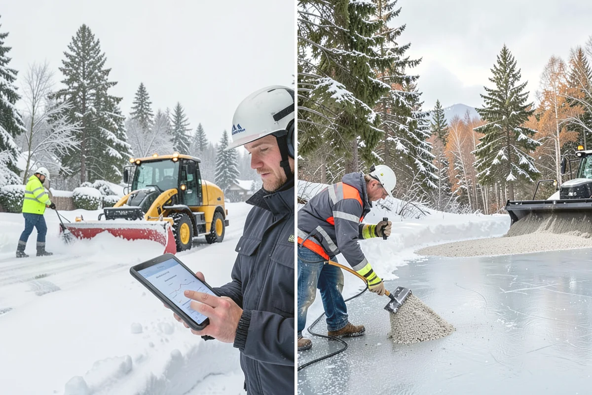 Snow Marker Installation in Mukilteo, Snohomish County, WA - We identify pavement edges and vulnerable features with you on-site