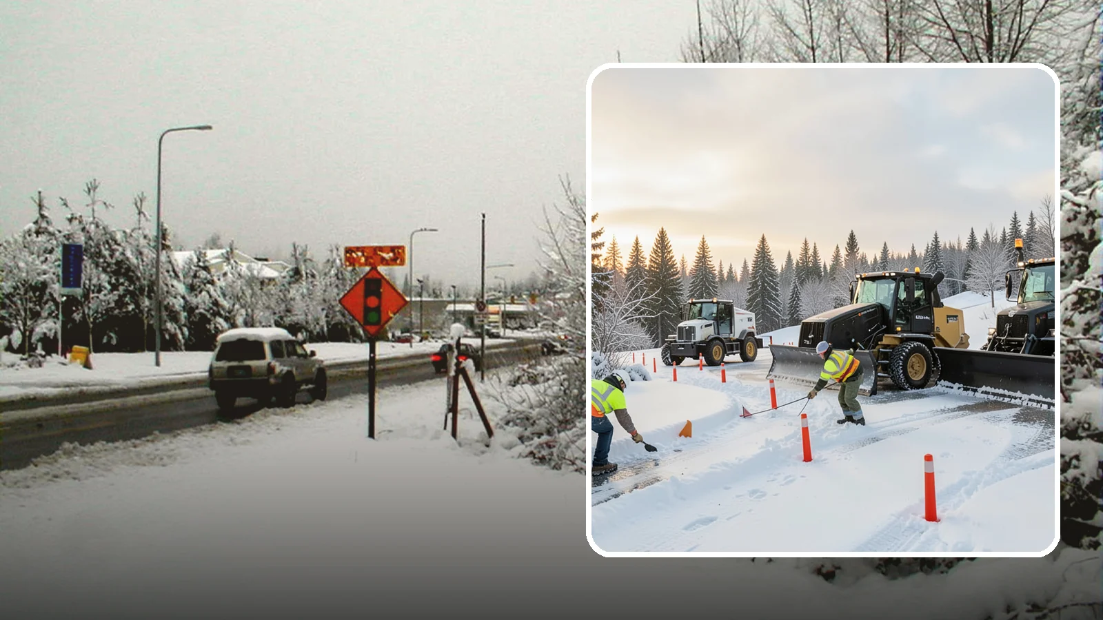 Snow Marker Installation in Newcastle, King County, WA - We plant snow markers along your driveway edges, islands, and hidden features so plows work fast and damage nothing when snow...