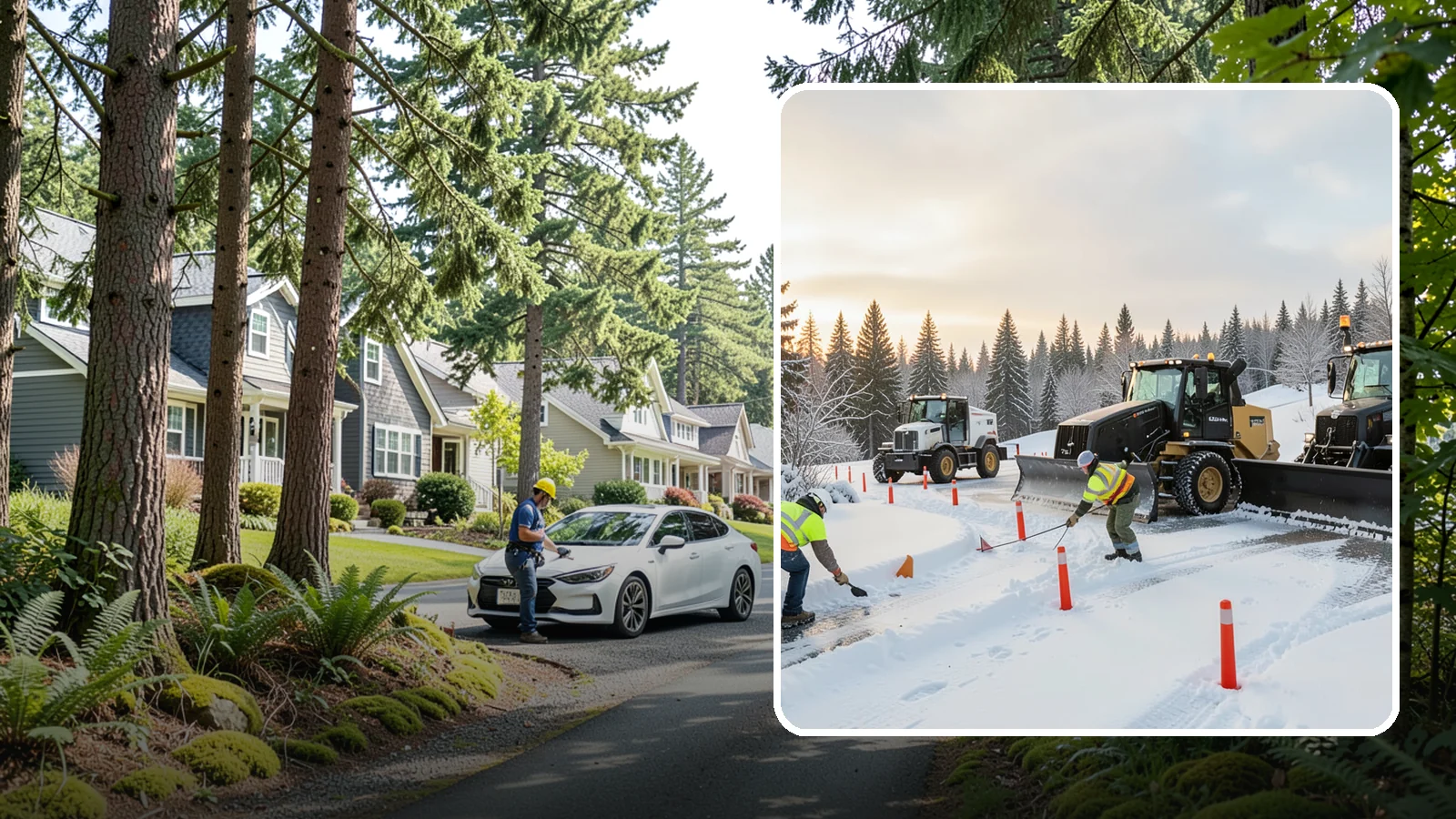 Snow Marker Installation in Normandy Park, King County, WA - We plant snow markers along your driveway edges, islands, and hidden features so plows work fast and damage nothing when snow...