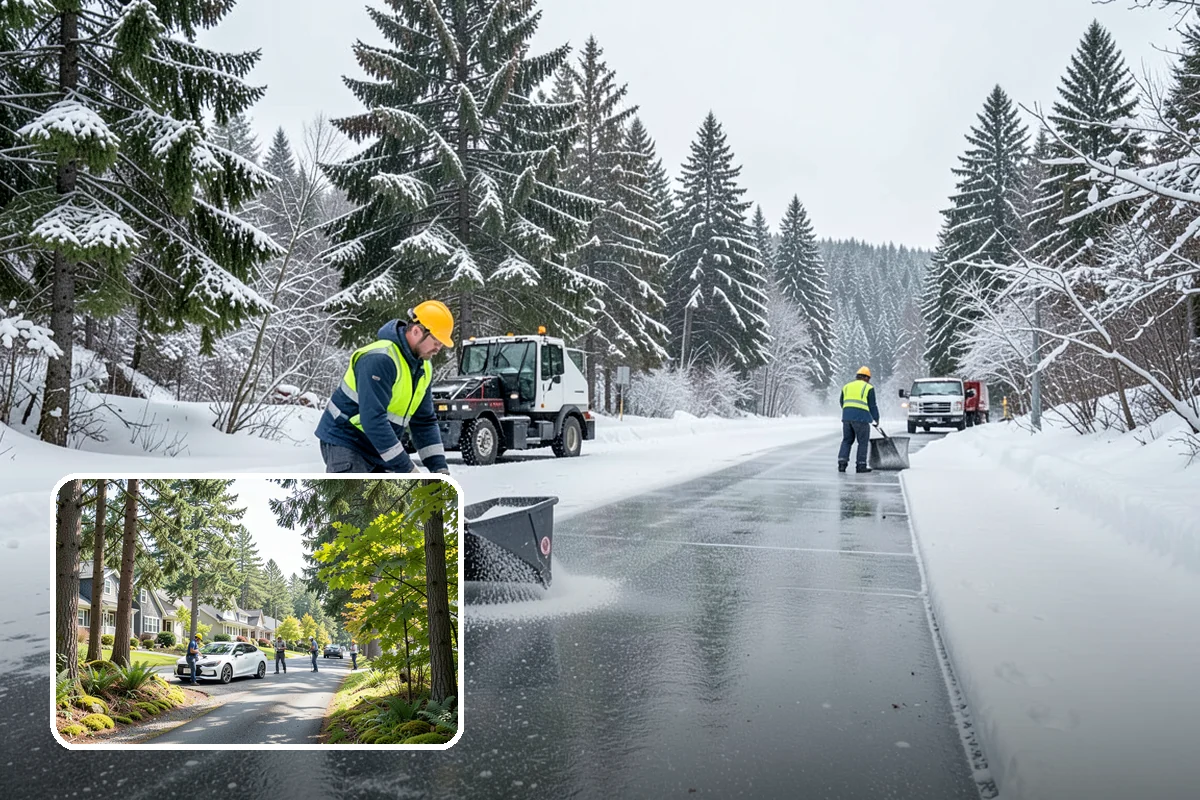 Snow Marker Installation in Normandy Park, King County, WA - Prevents blade damage to curbs, sprinkler heads, and landscaping