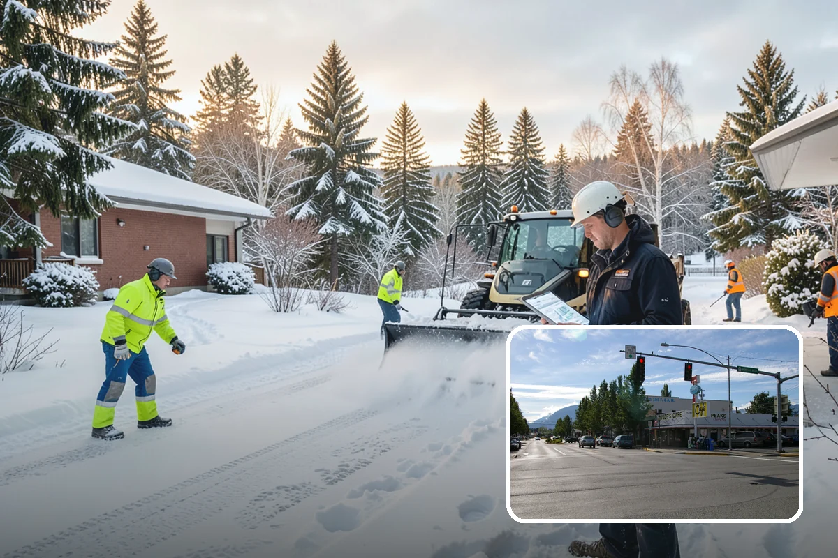 Snow Marker Installation in North Bend, King County, WA - Prevents blade damage to curbs, sprinkler heads, and landscaping